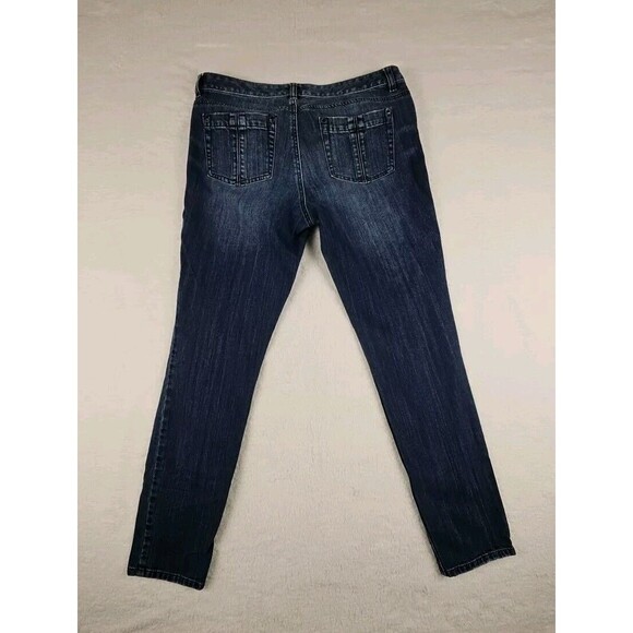 MK Michael Kors Womens size 10 Tapered Leg Mid Rise Stretch Jeans Dark Blue - Picture 7 of 10